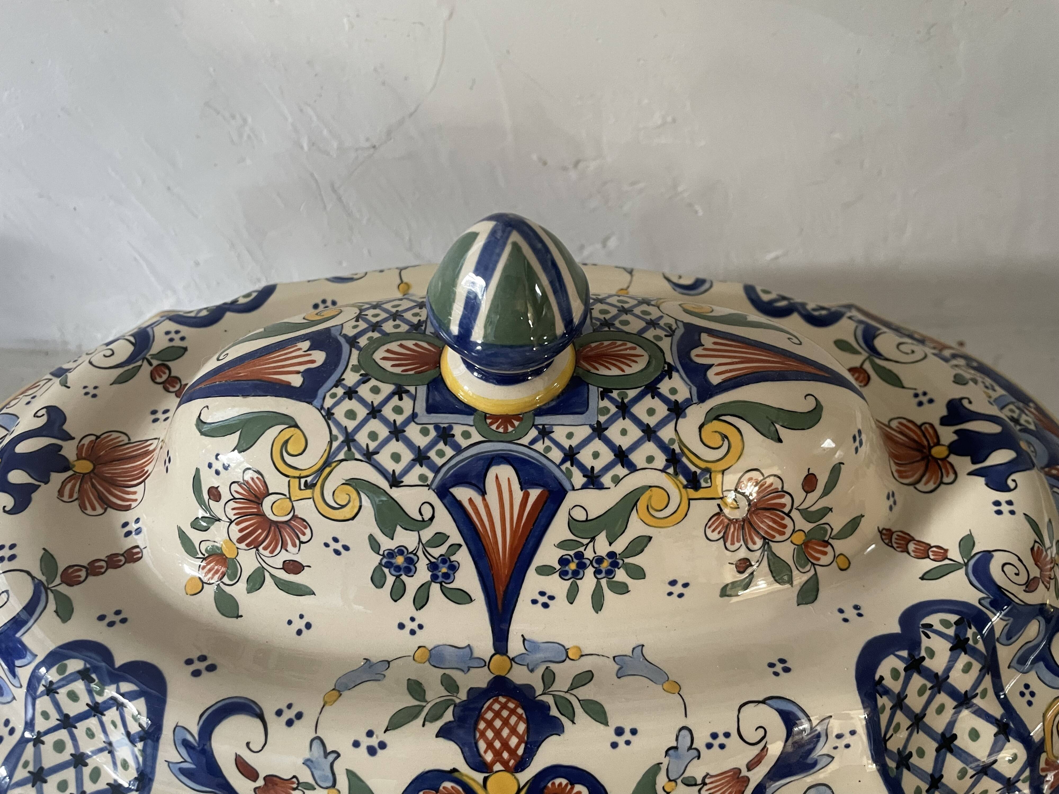 Desvres old Rouen faience plate