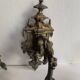 Antique patinated bronze wall sconce – 4 light arms, 19th century