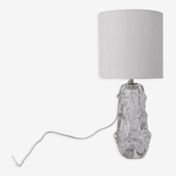 Lampe scandinave en verre transparent 1950