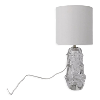 Lampe scandinave en verre transparent 1950