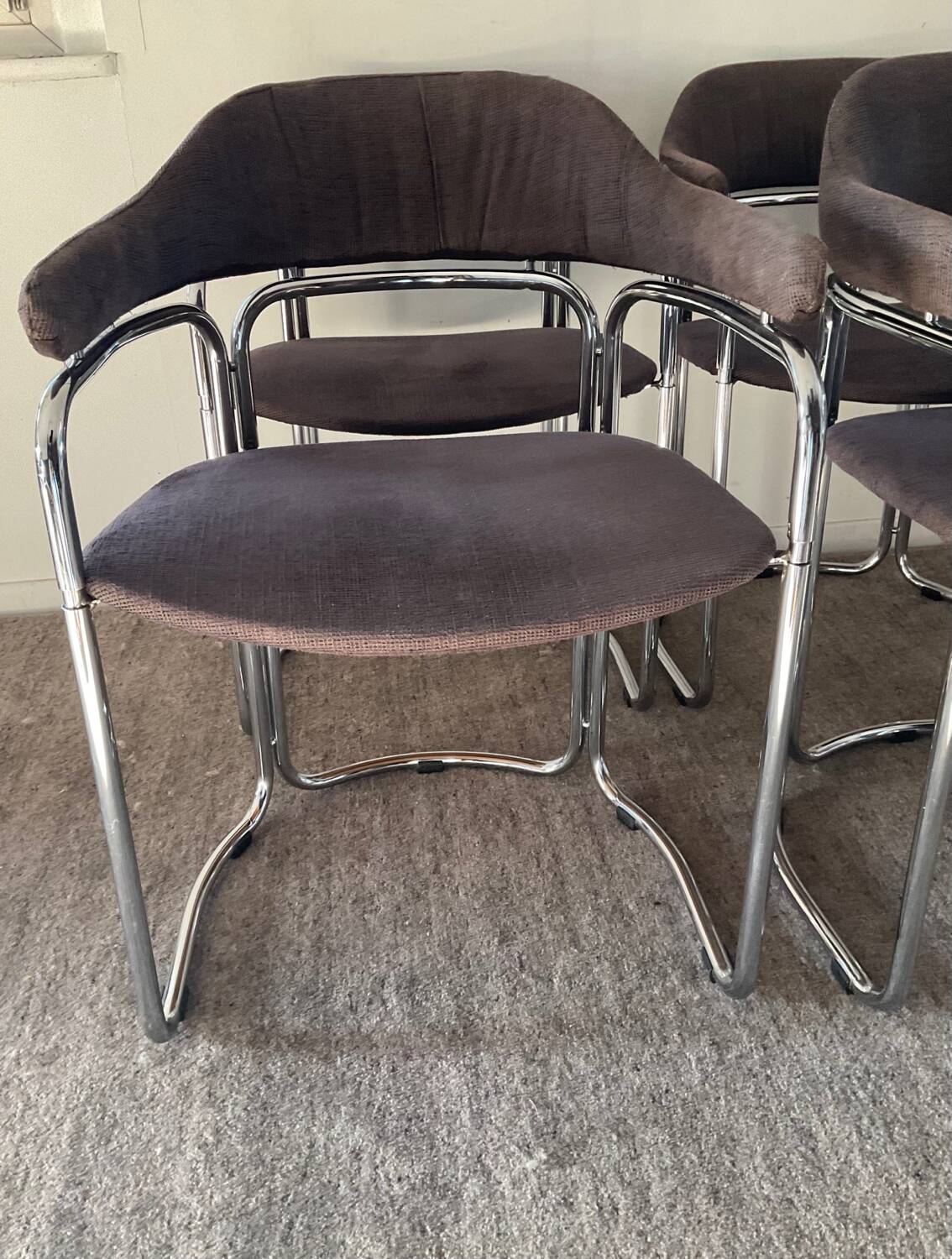 Series of 4 Italian armchairs by Otto Gerdau 1970s