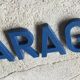 Metal sign letters forming the word GARAGE - vintage workshop