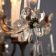 Antique metal and glass chandelier with 5 lights, Italy, 19th century.