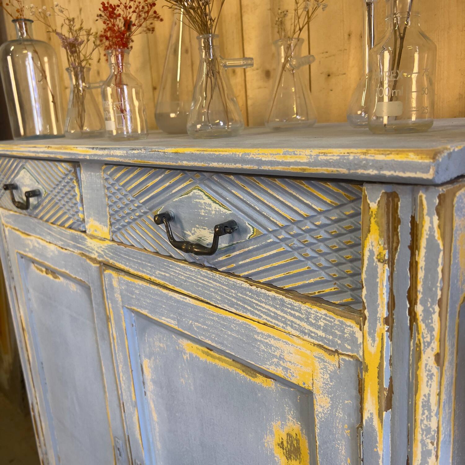 Blue patinated Parisian buffet