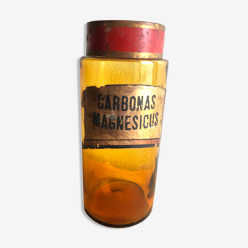 Bocal de pharmacie « Carbonas Magnesicus » verre brun