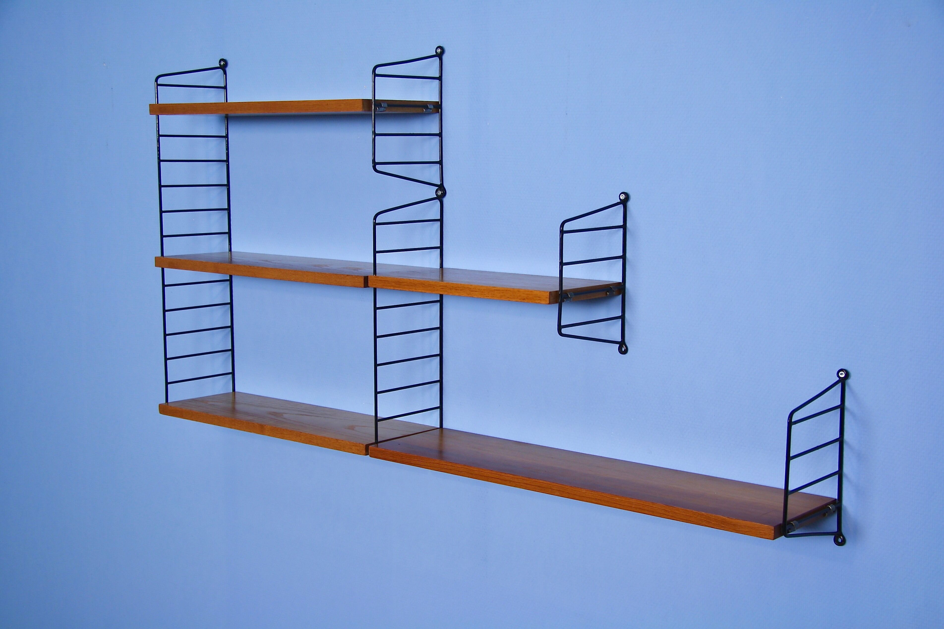 Vintage Danish beech shelf by Nisse Strinning for String, 1960s.