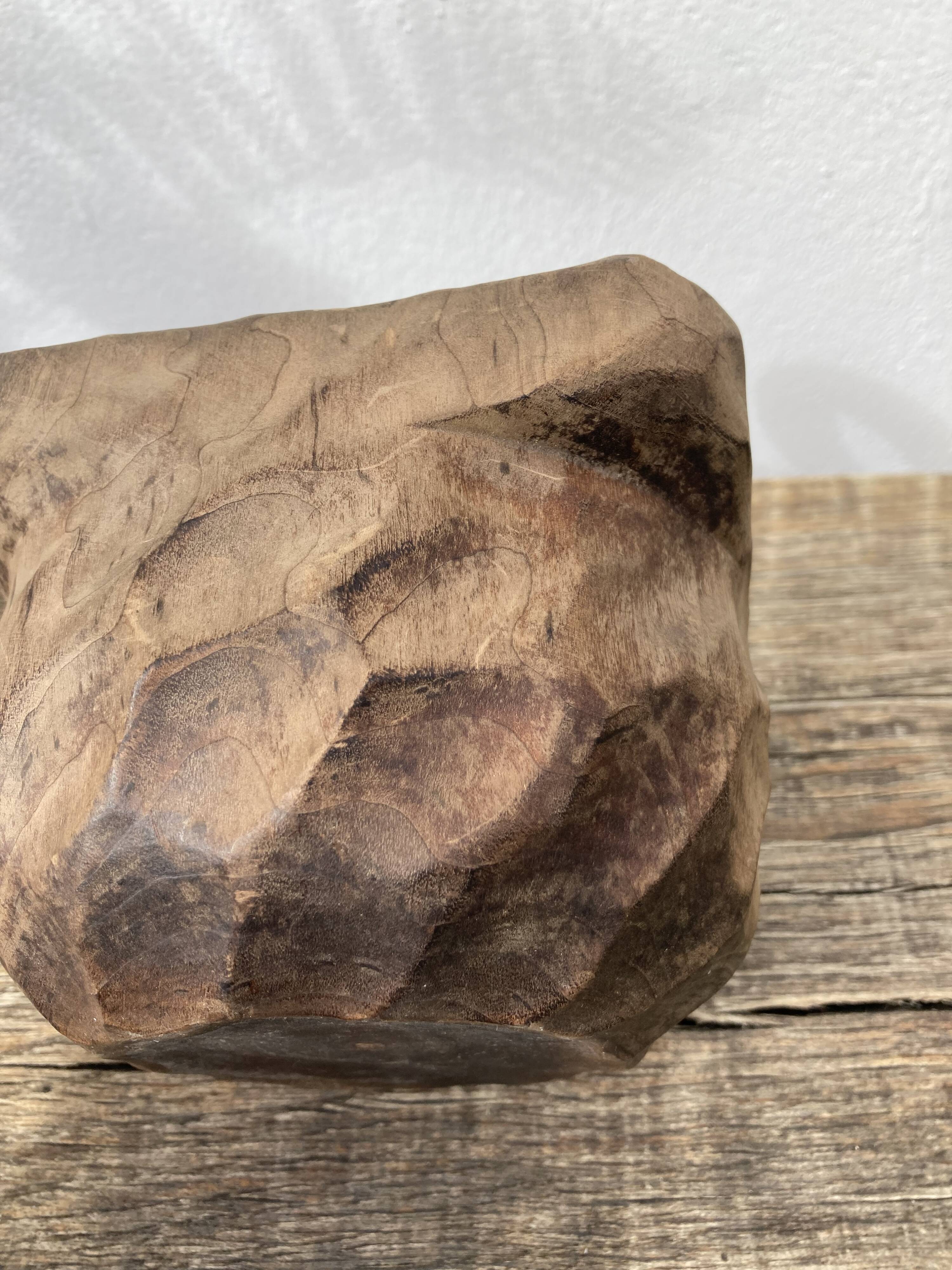 Wooden ashtray from the 1970s vintage brutalist style