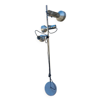 vintage 1960/70 chrome and brushed aluminum floor lamp peter nelson 3 lamp