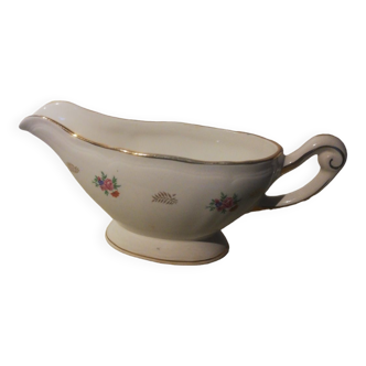 L'Amandinoise iron terracotta floral pattern gravy boat