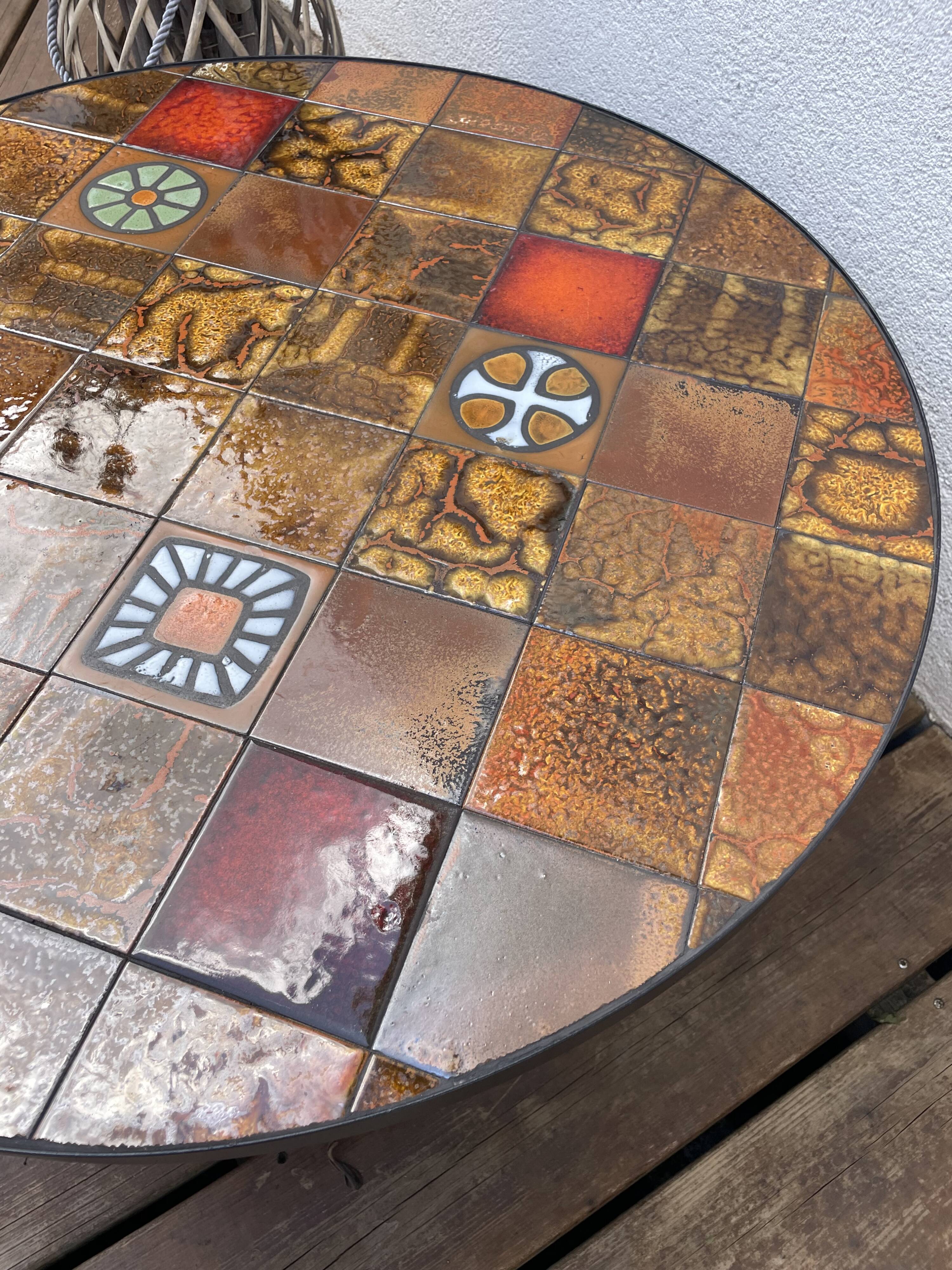 Ceramic coffee table by Jean Gregorieff