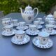 Porcelain coffee service Bernardaud model Chateaubriand Limoges