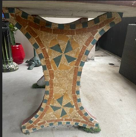Mosaic garden table, 1950s, craftsman from Drôme