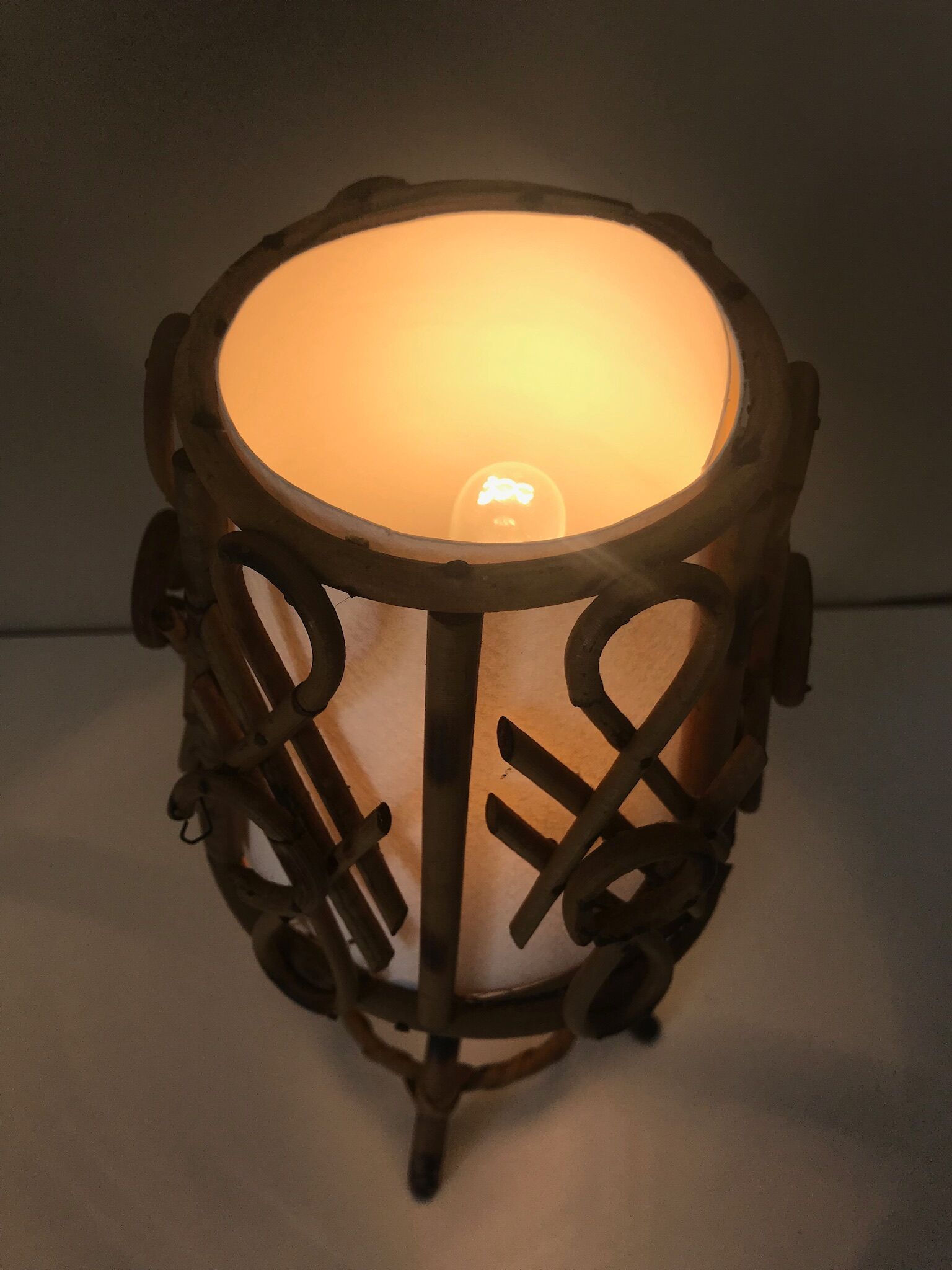 Vintage rattan lamp years 60