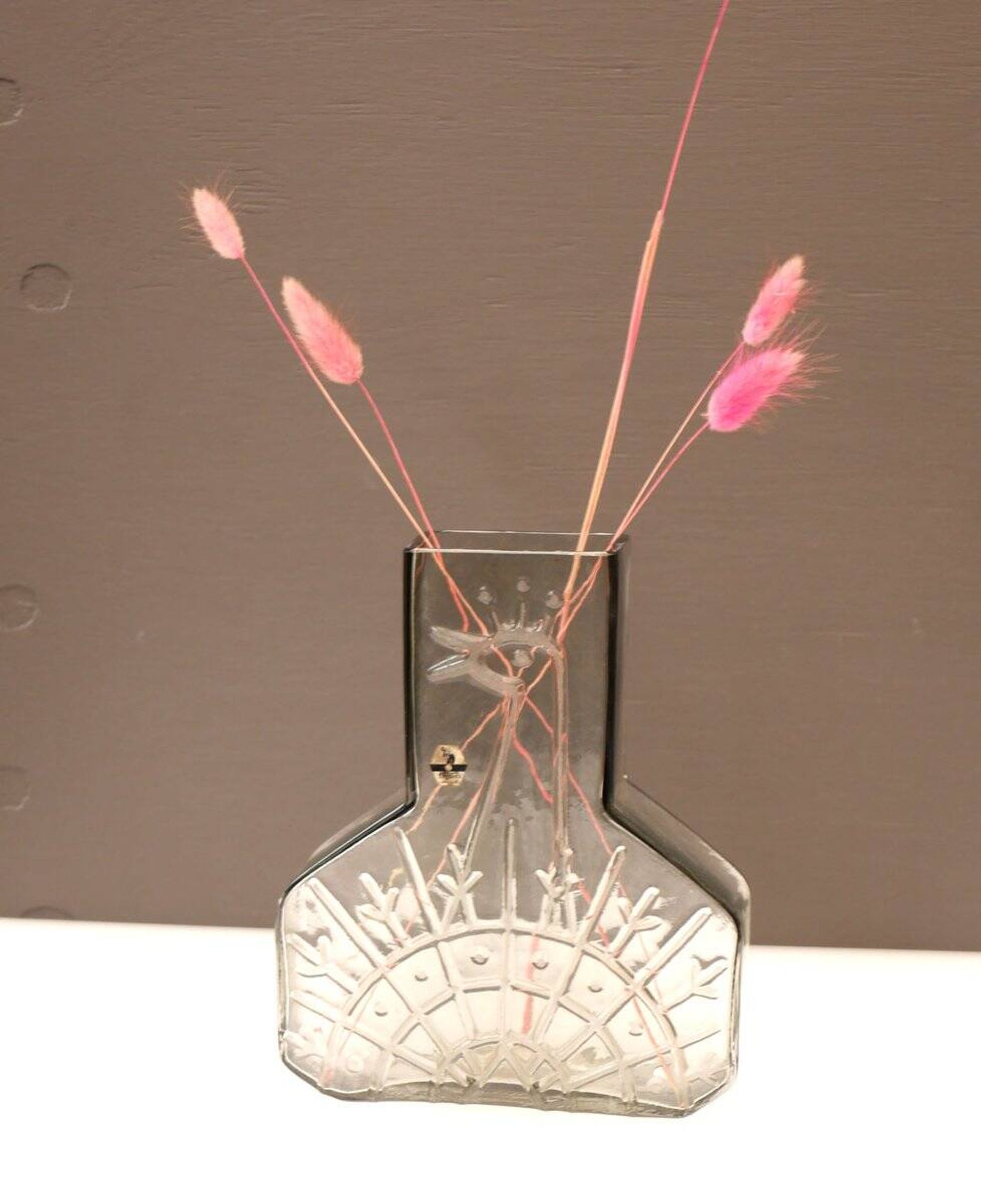 Mid-century Scandinavian modern art glass vase by Wiktor Berndt for Flygsfors, Sweden