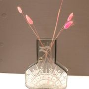 Mid-century Scandinavian modern art glass vase by Wiktor Berndt for Flygsfors, Sweden