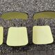 Yellow Formica chairs with compass legs, 1950s