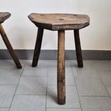 Pair of vintage brutalist stools from the 1970s.