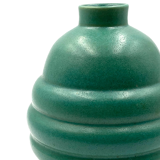 Art deco turquoise faience vase, france 1940s