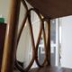 Wooden and rattan bookcase, 1970s-1980s