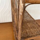 Vintage wicker wall shelf