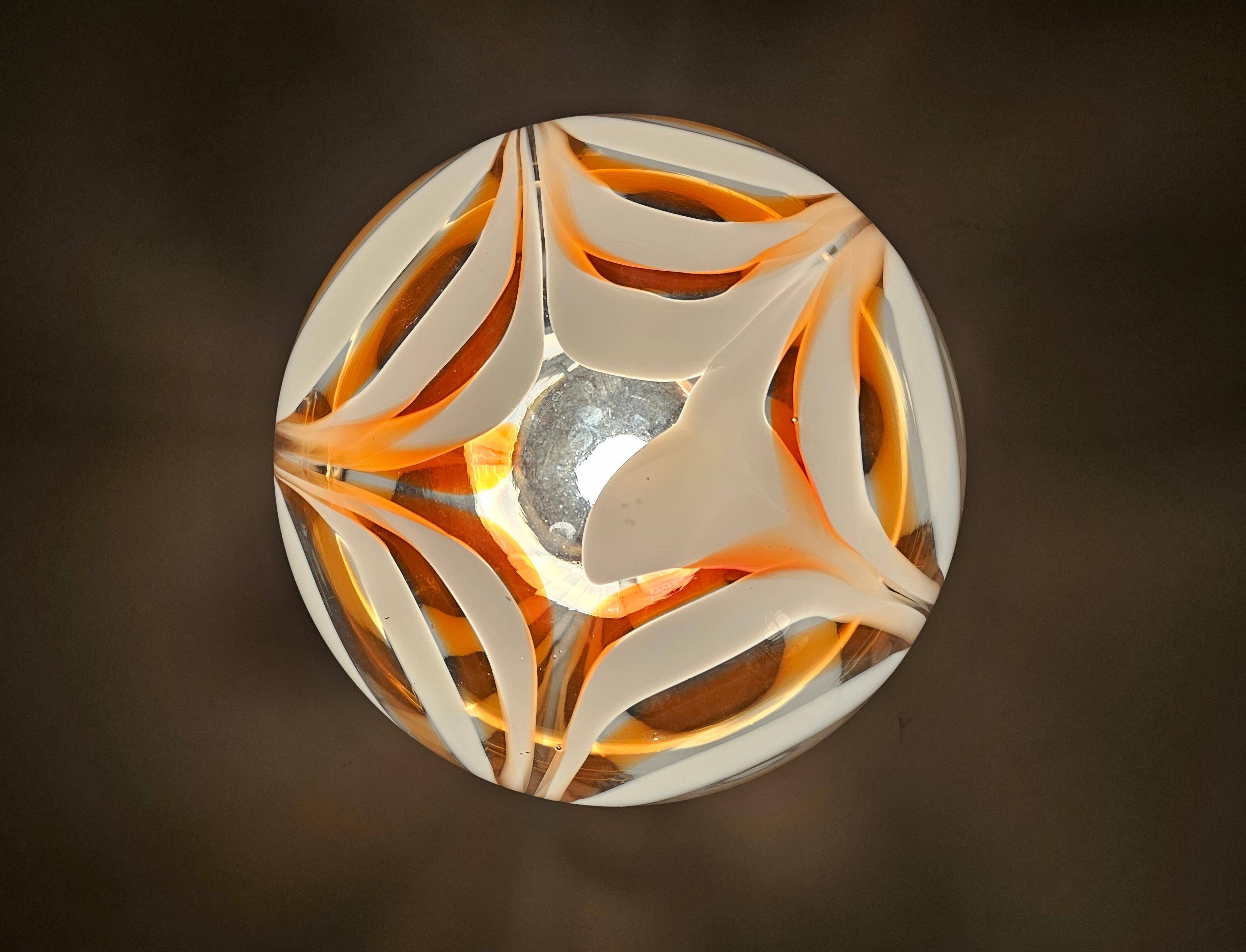 Extra large spherical Murano glass pendant from the 1960s.