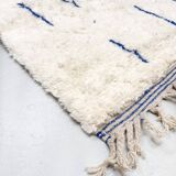 Beni Ouarain Berber rug with Majorelle blue patterns, 1.45x1.04m