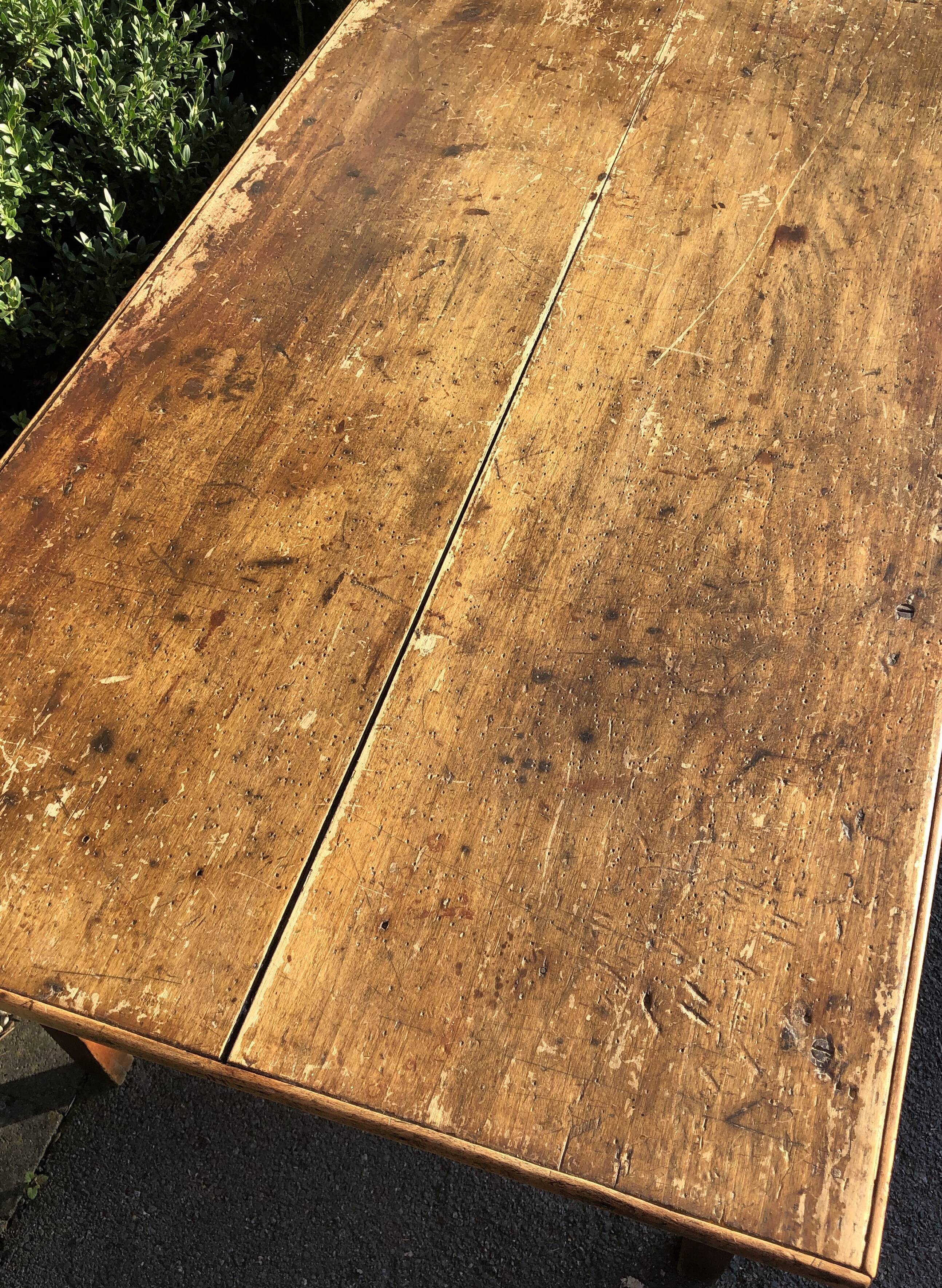 Old wooden farm or workshop table