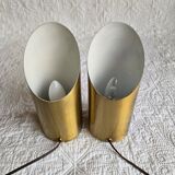 Pair of lamps signed by Jean Perzel – cylindrical with an oblique opening.