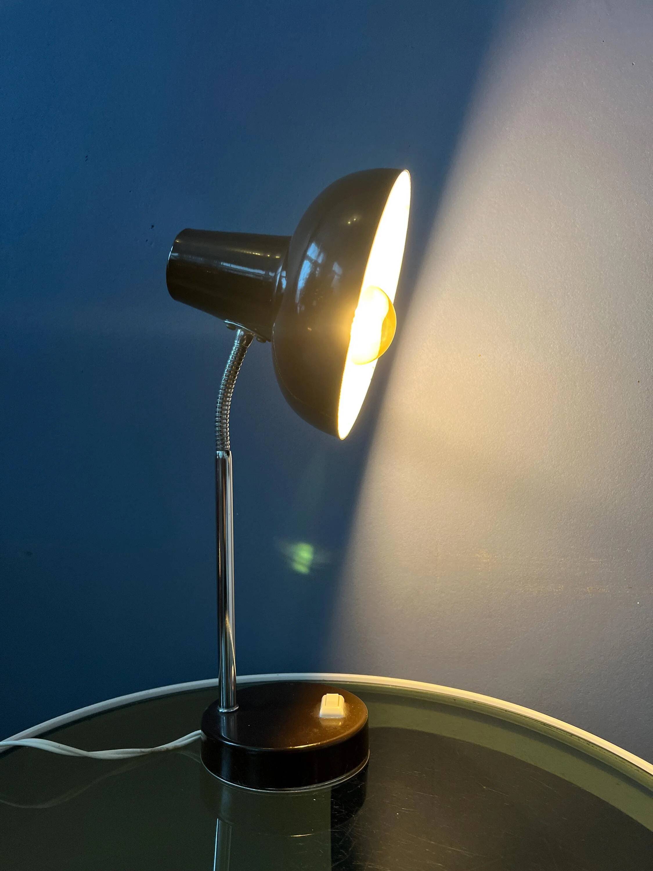 Vintage brown metal table lamp