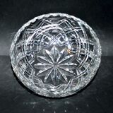 Coupe ronde en cristal taillé de saint-louis biseaux croisés