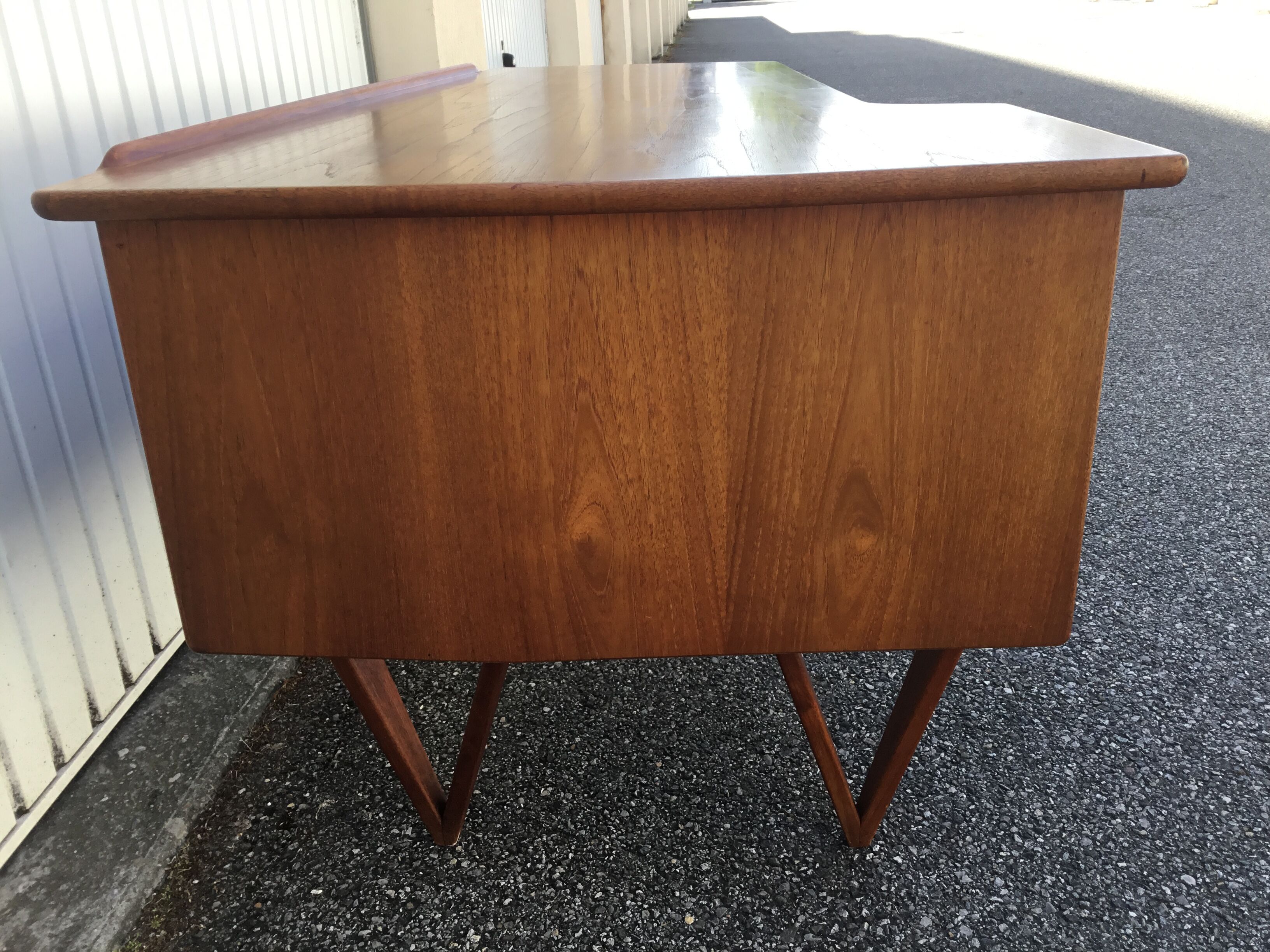 Peter Lovig Nielsen's Scandinavian teak boomerang desk from the 60s