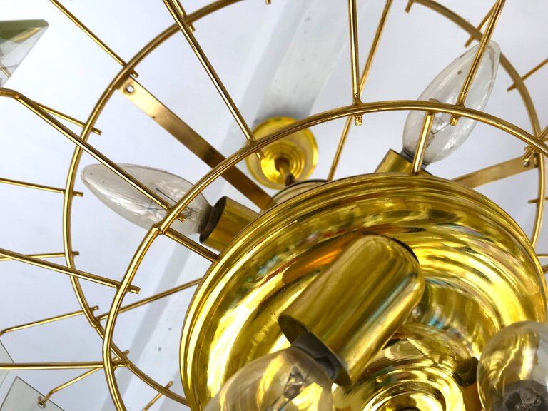 Chandelier frame Fontana Arte Murano 1970 Crystal