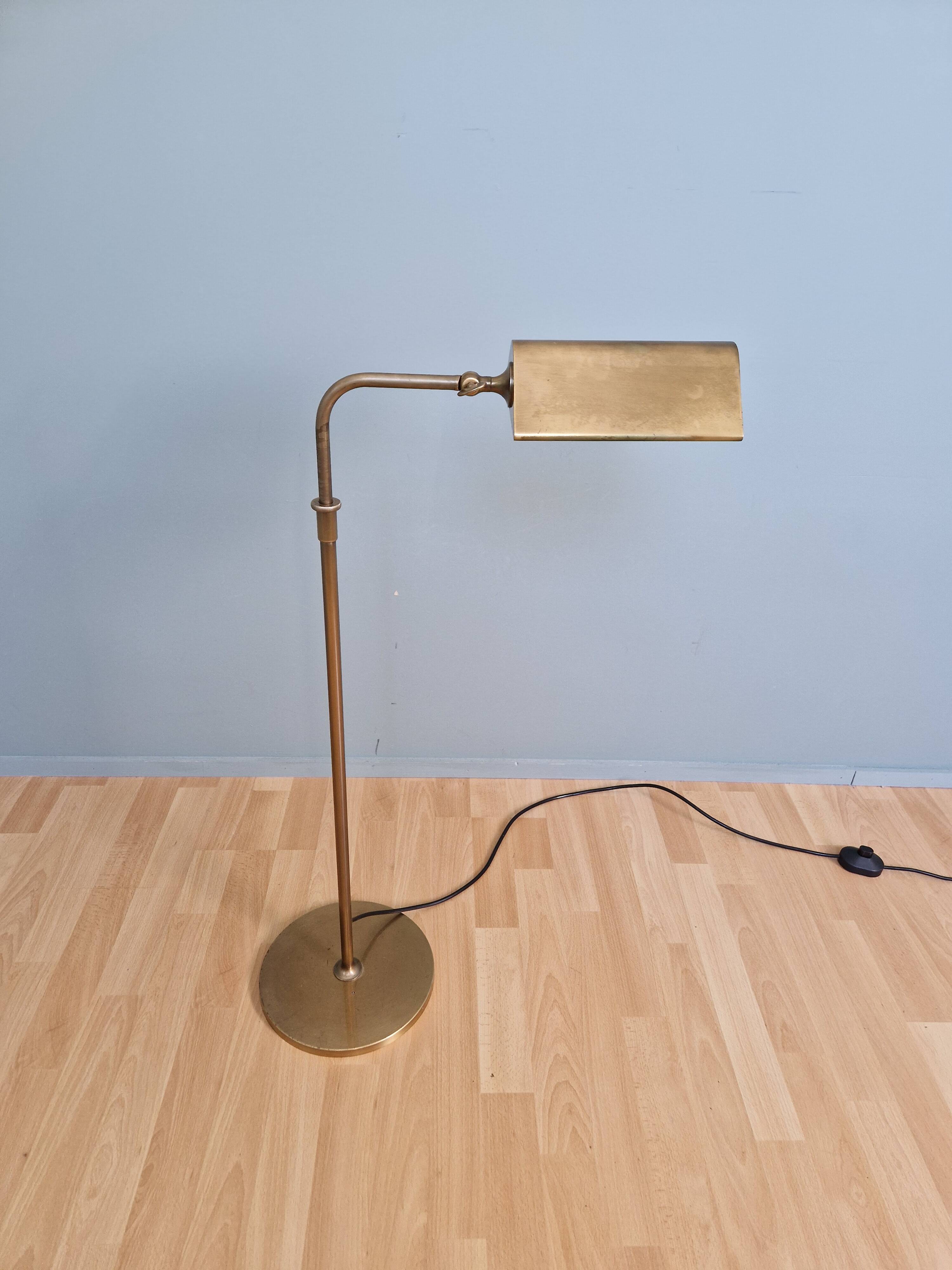 Brass floor lamp, Florian Schulz, Reiminterline, 1970