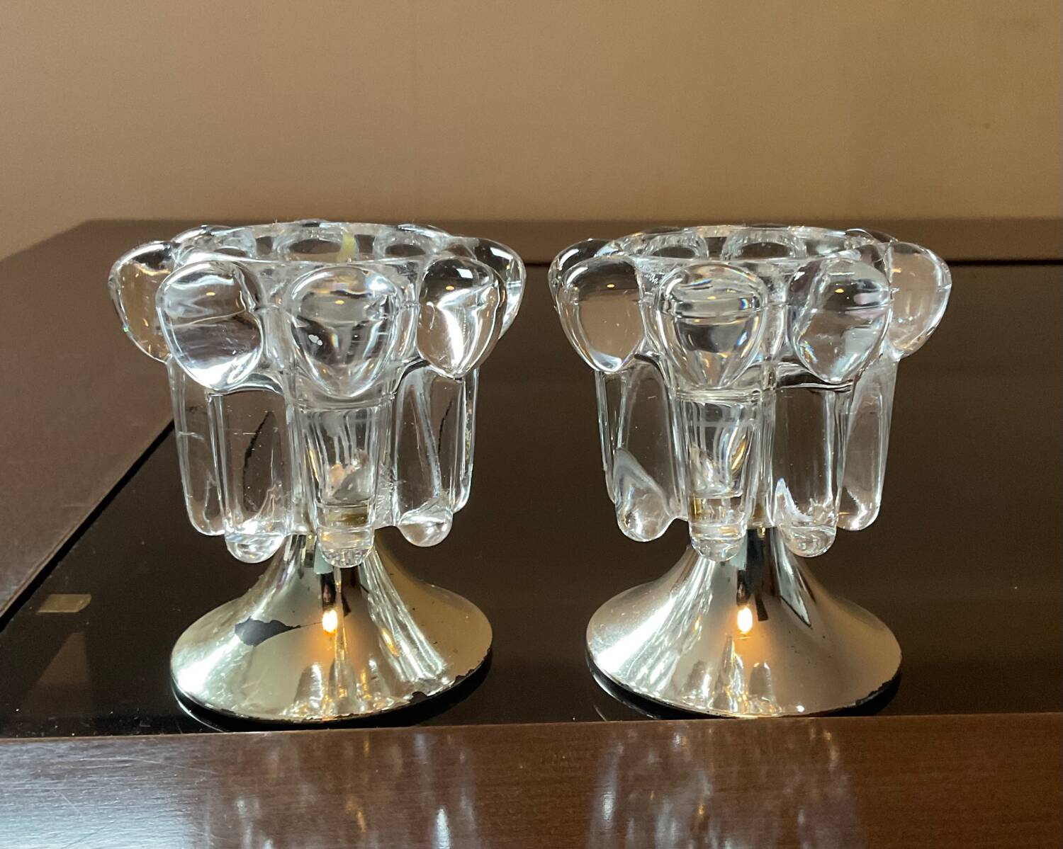 Pair of vintage 70s candlesticks