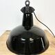 Industrial Black Enamel Factory Lamp with Cast Iron Top, 1950s