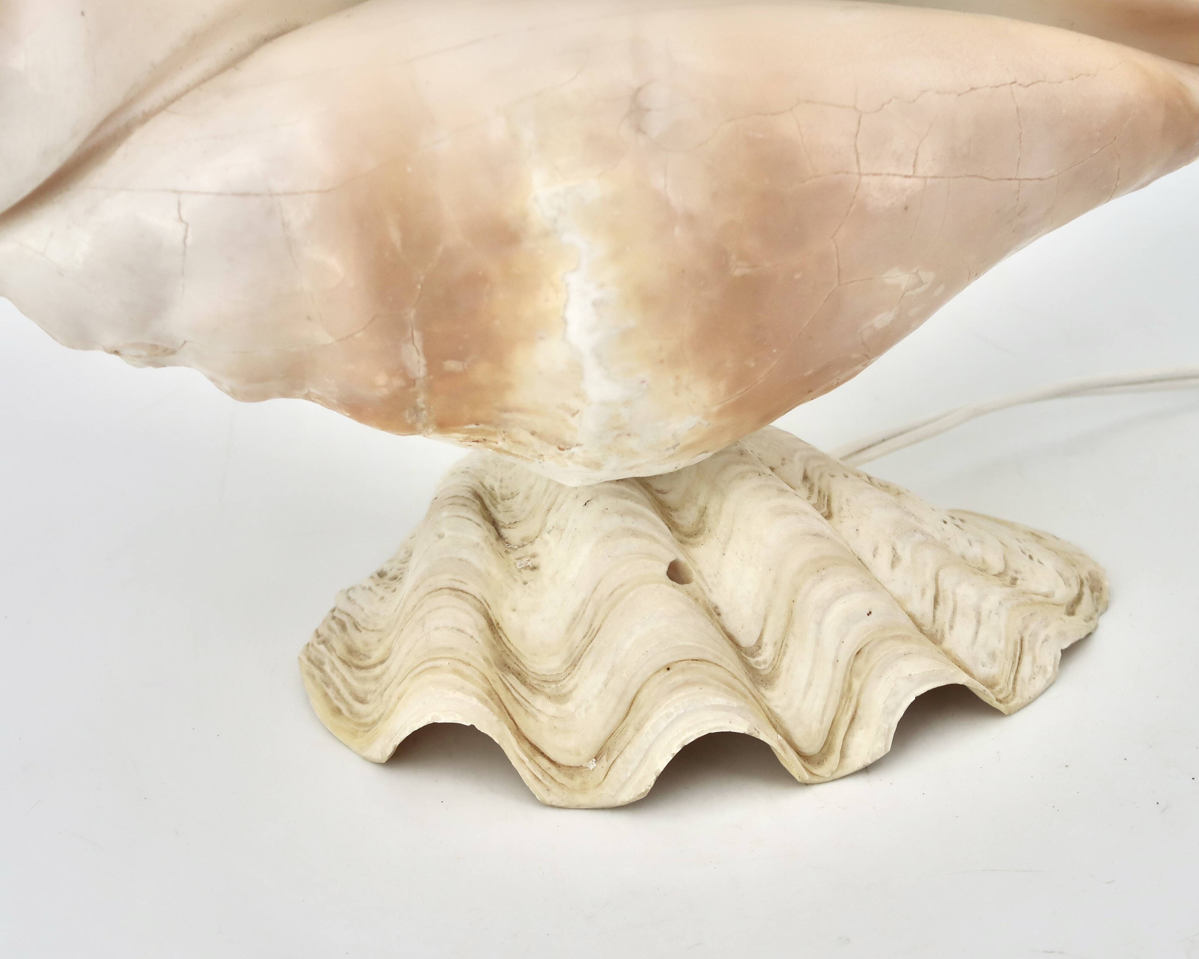 Accent lamp made of natural white shells, 1960s.