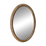 Miroir ovale en bois de pin