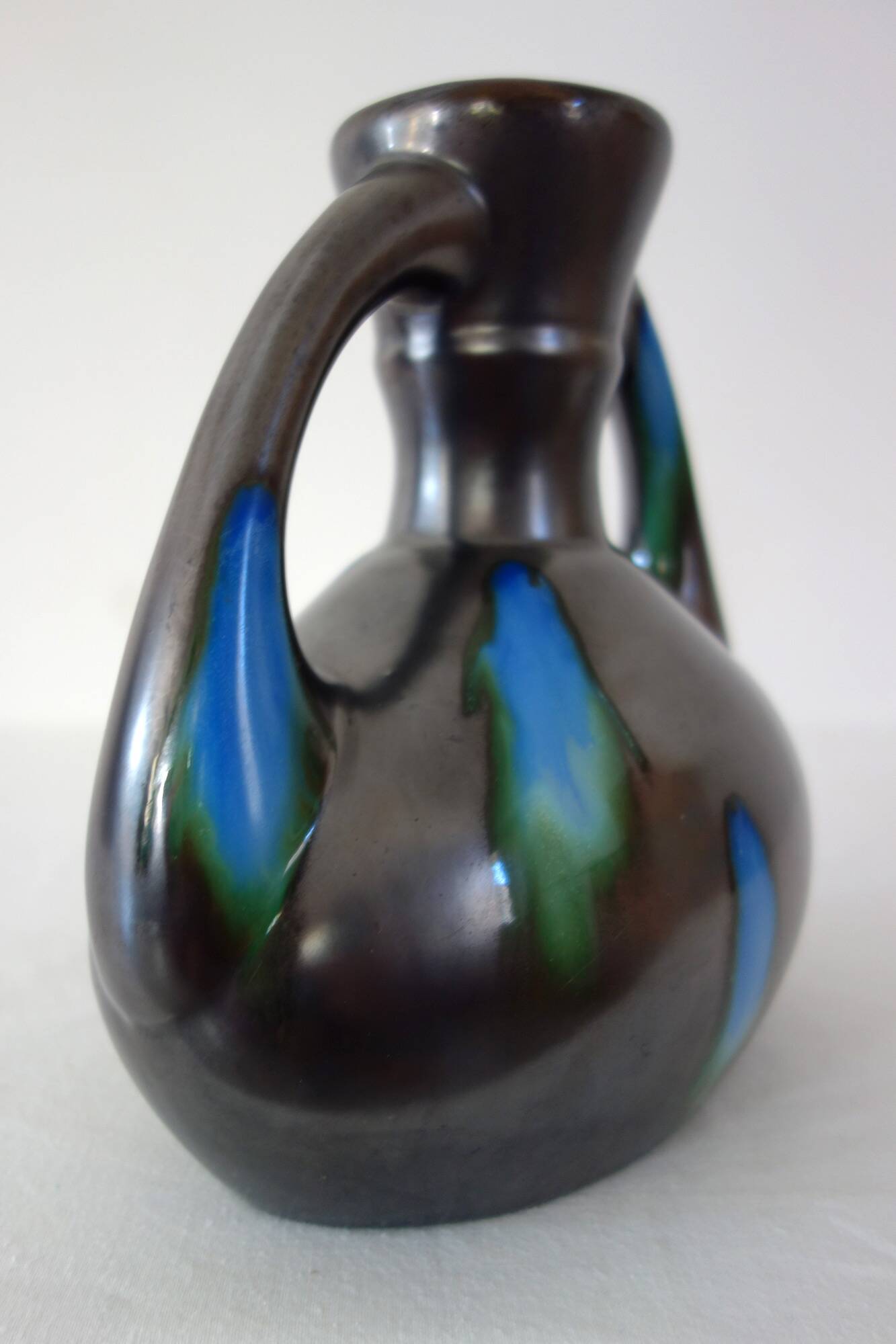 Flamed ceramic vase signed De Bruyn Five Lille