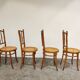 Ensemble de 4 chaises bistro vintage, années 1950