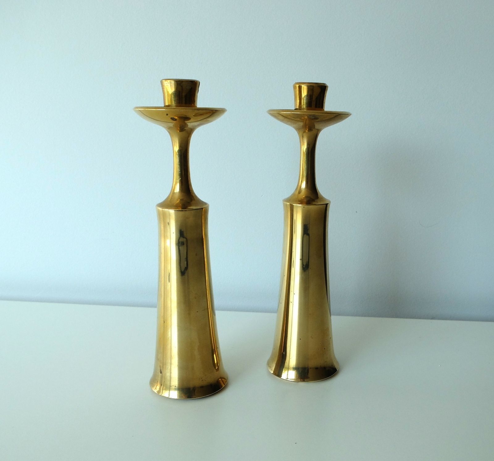 Chandeliers bougeoirs en laiton Jens Quistgaard JHQ Dansk Design