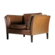 Vintage chair in teak and Danish retro leather 60s 70s