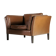 Vintage chair in teak and Danish retro leather 60s 70s