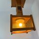 1960s wooden stained glass pendant light