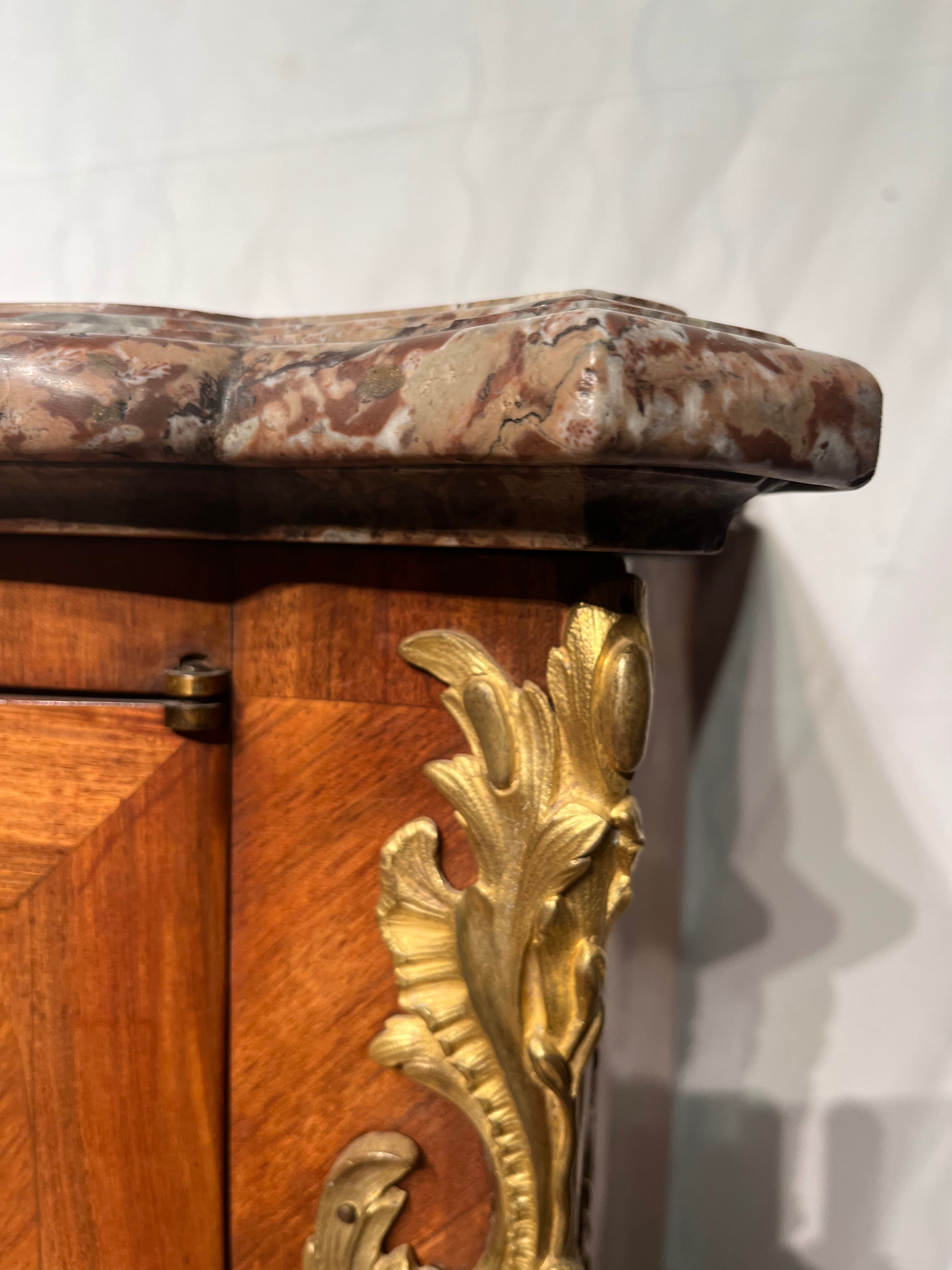 Marquetry sideboard Louis XV bronze 1940