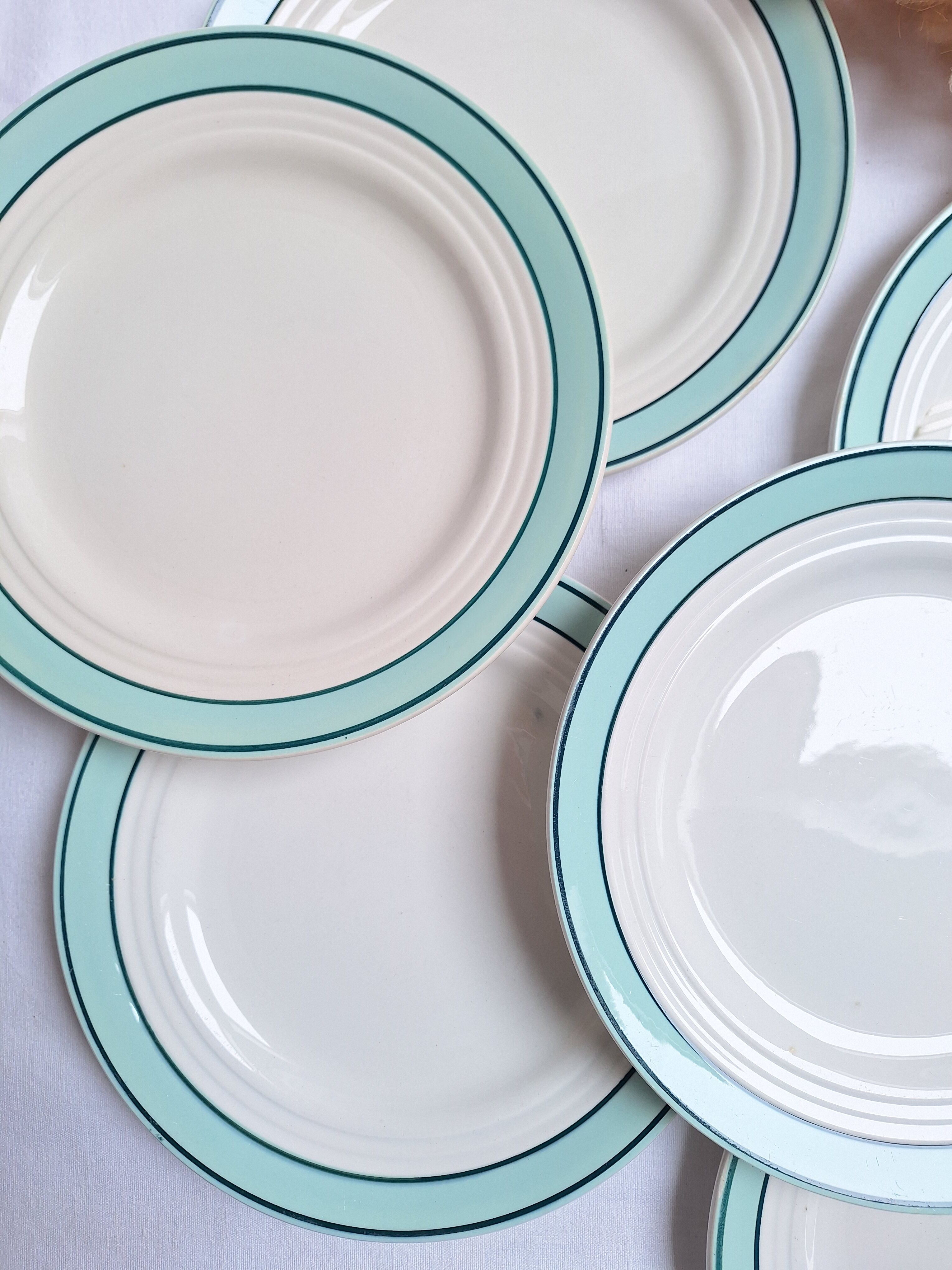 Assiettes plates Céranord - Modèle Amanda vert