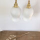 Pair of vintage opaline walking lamps