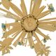 Vintage chandelier bouquet of blue flowers 5 candles in painted sheet metal.