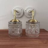 Paire d’appliques murales en verre