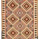 Turkish Handwoven Vintage Herki Kilim 111 cm x 350 cm