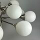 12-flame Sputnik chandelier from the 1960s and 1970s, Kaiser Leuchten, opal glass design